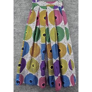 Shenbolen Women's M Skirt African Ankara Traditional Flowers Colorful 29x41 NWOT